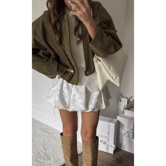 ZARA Bubble hem mini skirt White Size small NEW - Picture 2 of 14